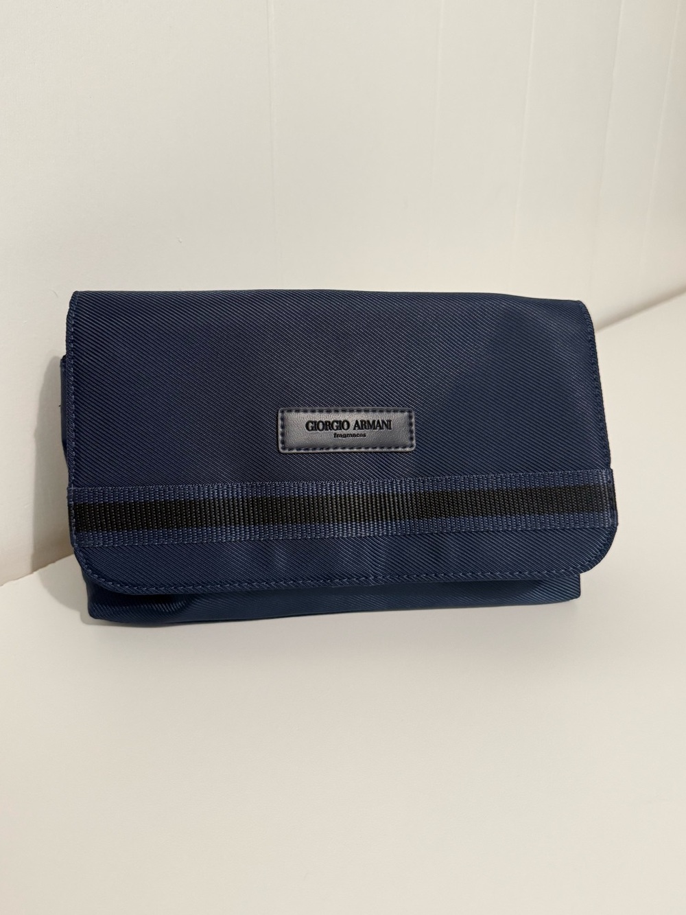 Giorgio Armani Navy Nylon Toiletry Pouch/Cosmetic bag